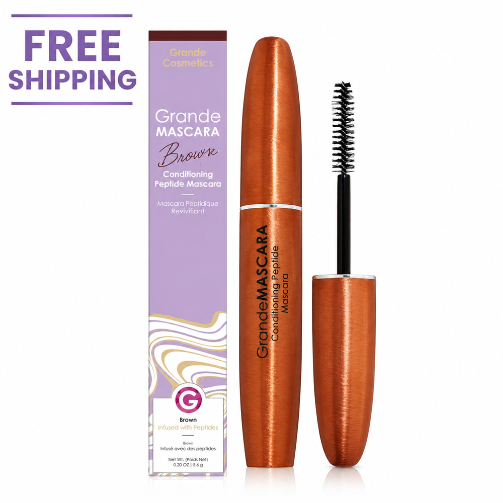 GrandeMASCARA Brown Conditioning Peptide Mascara Grande Cosmetics 0.20 oz